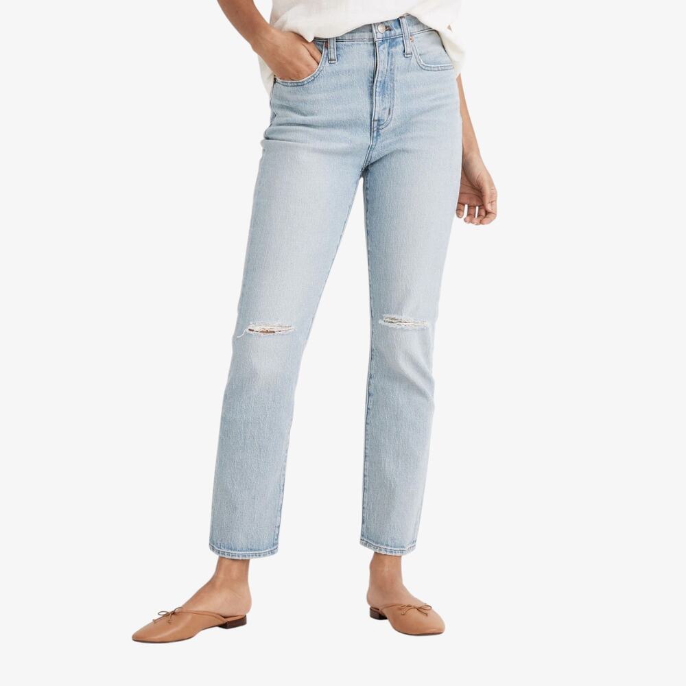 Madewell Jeans Size 25 High Rise Slim Crop Boyjean Light Wash Denim
